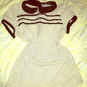 Black Polka dots collared blouse